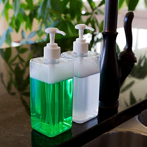 Youngever 16oz Clear Refillable Plastic Pump Bottles - Pack of 5