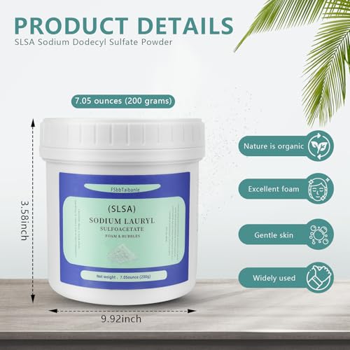FSbbTaibanle 7 oz SLSA Powder for Bath Bombs & Bubble Bars - DIY