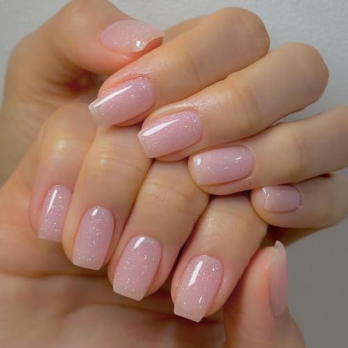 Vishine 15ml Sheer Glitter Pink Gel Polish - Jelly Translucent Nail Art