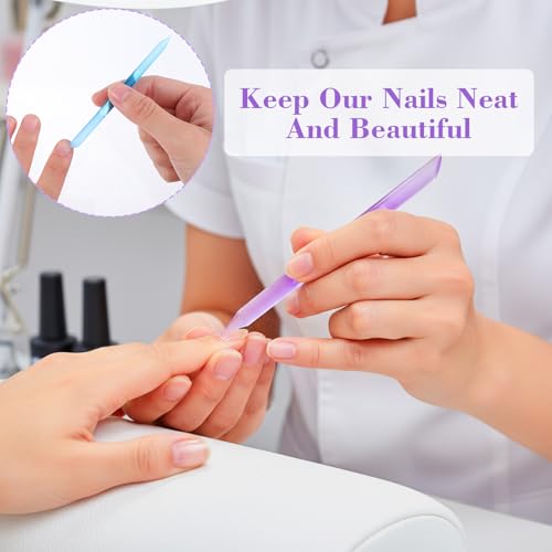 Glass Cuticle Pusher Set of 4 - Reusable Manicure Stick for Nail & Cuticle Care