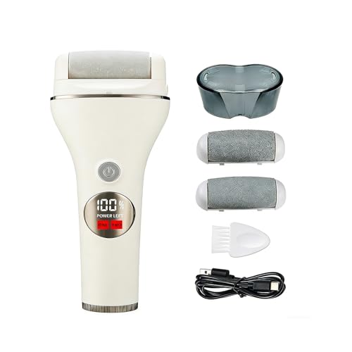 Rechargeable Waterproof Foot Callus Remover Kit with 3 Heads - Pedicure Tool for Home Spa