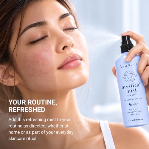 AYADARA Mystical Mist Face Spray with Witch Hazel 4 Fl oz - Hydrating Toner & Facial Mist for Skincare