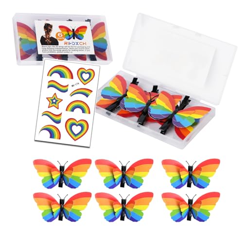 Rainbow Butterfly Hair Clips – LGBT Pride Hair Accessories for Girls & Women, Party & Festival Decorations