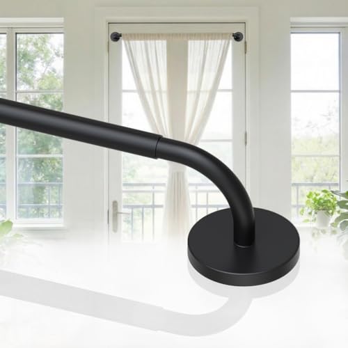 Adjustable Magnetic Curtain Rod for Metal Doors, 18-30 Inch