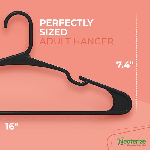 Neaterize Plastic Clothes Hangers 20 Pack - Space Saving Design