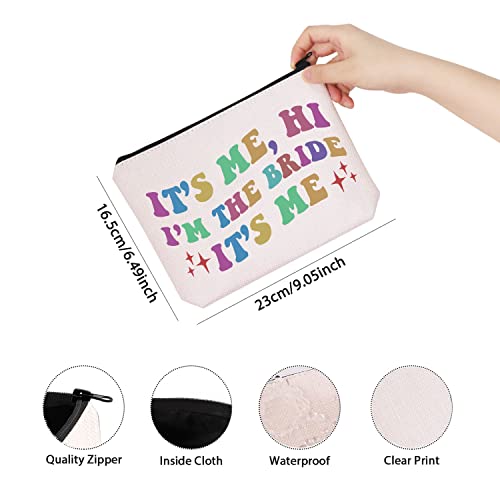 Bride Canvas Makeup Bag - It's Me Hi I'm The Bride Bridal Party Gift