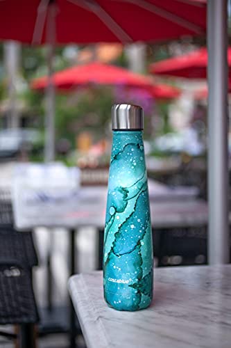 17oz Insulated Stainless Steel Water Bottle - Leakproof Thermos in Bubbly Green