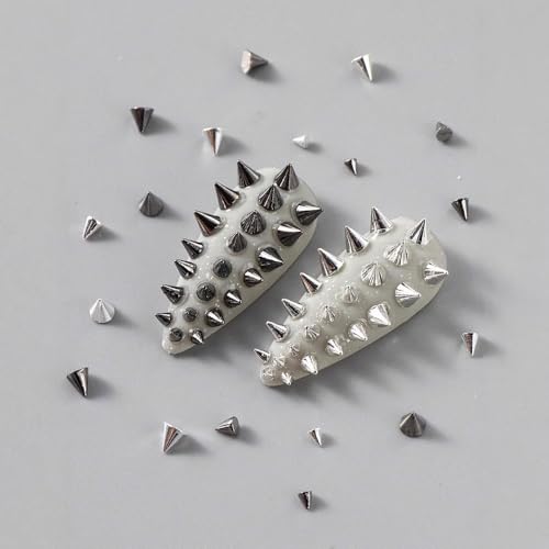 Pizadix Silver & Black Nail Charms Set for Nail Art & DIY Decorations