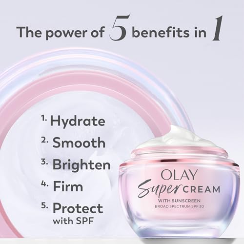 Olay Super Cream SPF 30 Trial Size with Floral & Ginger Scent - 0.5 fl oz Face Moisturizer & Primer