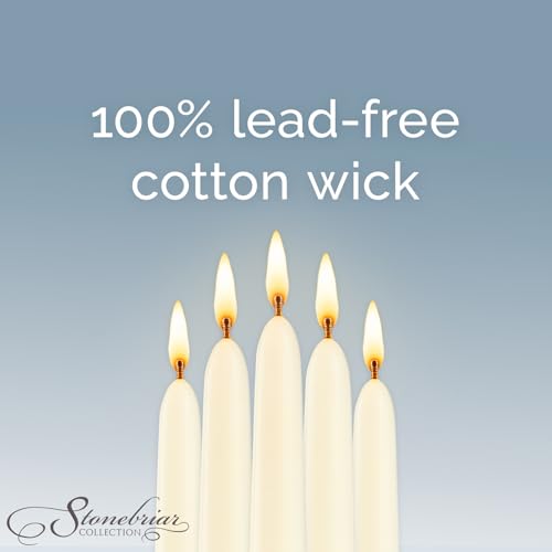 Stonebriar Ivory Taper Candles - 10 Pack, 10" Unscented, 7 Hour Burn