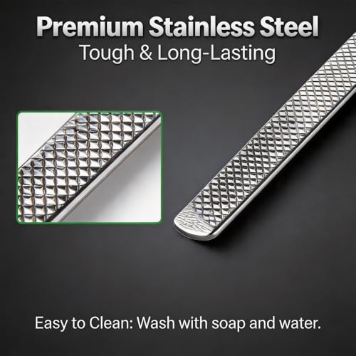 IDOU 2PCS Heavy Duty Nail File for Thick Toenails, Coarse & Fine Grit with Black Silicone Handle