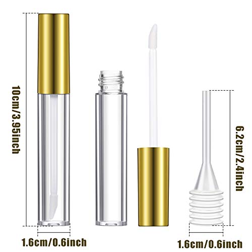 40 Clear Lip Gloss Tubes with Stoppers & Funnels - 10 ml