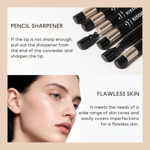 KISSIO Concealer Pencil for Under Eye Acne Freckles Natural 02#