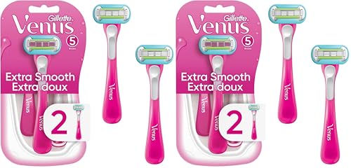 Gillette Venus Extra Smooth Women's Disposable Razors, 5-Blade, 4 Count