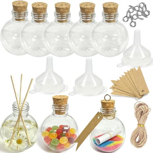 Mini Plastic Potion Bottles with Corks - 100ml Set of 12