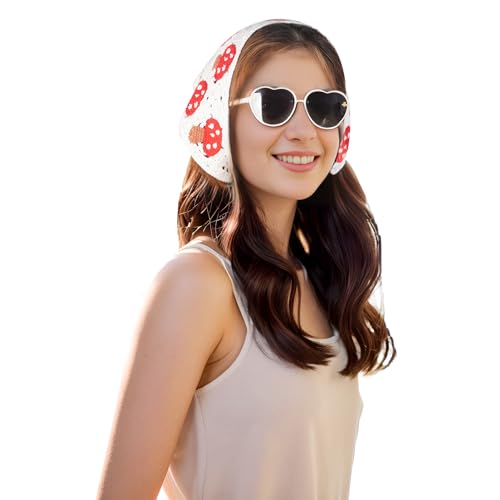 Hoyuwak Crochet Mushroom Bandana Headband for Women & Girls