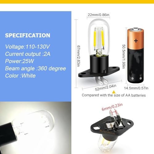 Ruiandsion Z187 LED Microwave Replacement Light Bulb - 110V