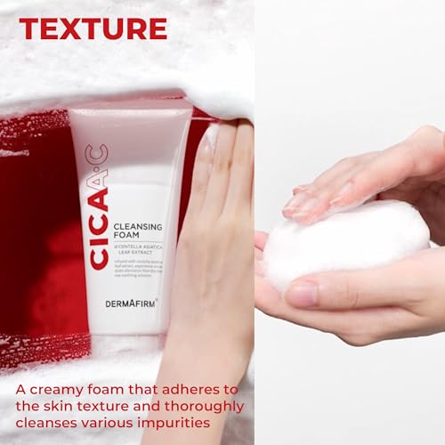 Dermafirm Cica AC Cleansing Foam, Glycolic Acid & Niacinamide Face Wash