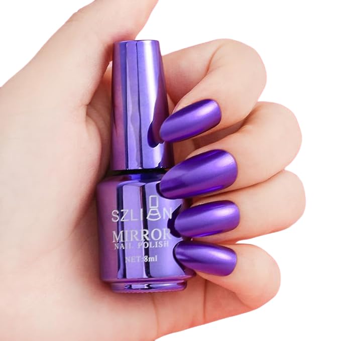 Cherry Pink Red Metallic Nail Polish - Long-Lasting Mirror Finish | Quick Dry 6ml