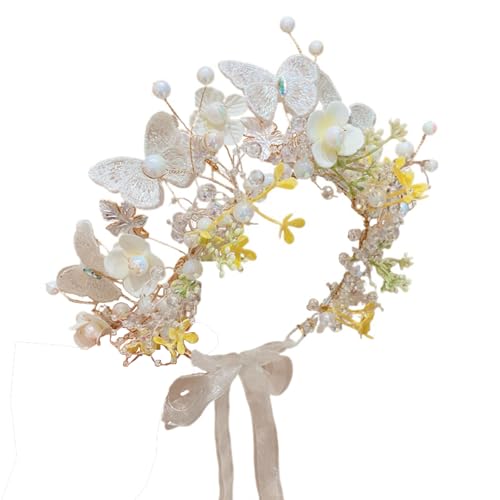 Pink Butterfly Flower Crown Headband for Women - 1 Count