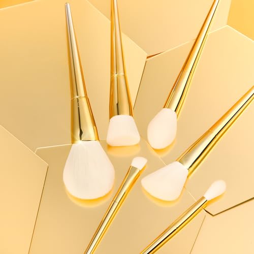 DUcare 15-Piece Gold Makeup Brush Set - Professional Synthetic Brushes