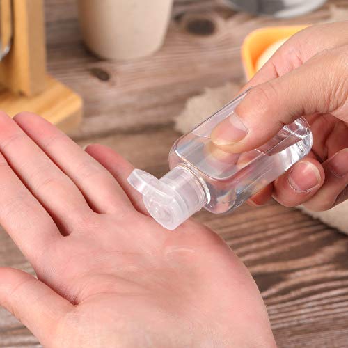 Boao 30-Pack 1 oz Travel Bottles - Refillable Clear Plastic Containers for Shampoo, Lotion, Essential Oils