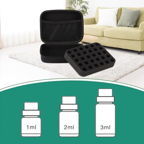 Patravious Black 63 Slots Essential Oil Carrying Case - Portable Waterproof Organizer