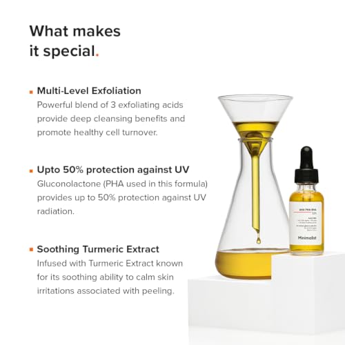 Minimalist AHA PHA BHA Peeling Solution with Turmeric - 1 Fl Oz