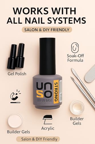 UNOgel Strong Base Coat 15ml - Long-Lasting Nail Primer & Strengthener