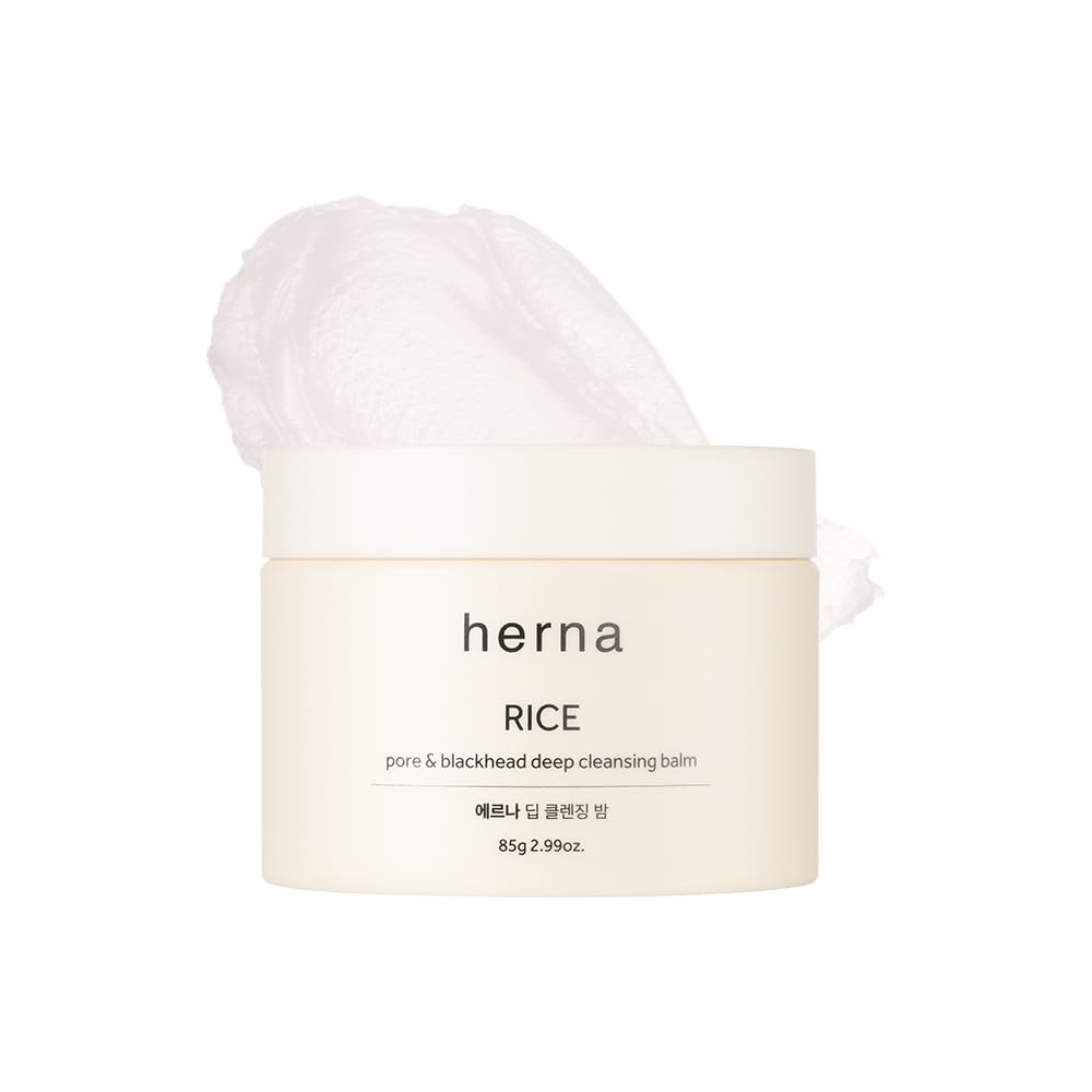 Herna Rice Pore & Blackhead Cleansing Balm – Removes Makeup & Sunscreen, Deep Pore Cleanse, Non-Greasy Hydration, Jojoba & Olive Oils, Sensitive-Skin Safe 85g (2.99 fl.oz)