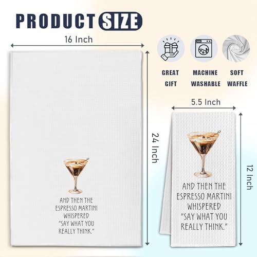 Espresso Martini Kitchen Towels - Decorative Hand Towels for Home
