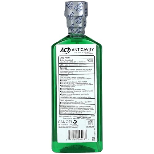 ACT Anticavity Fluoride Mouthwash Mint - 18 fl oz Pack of 2