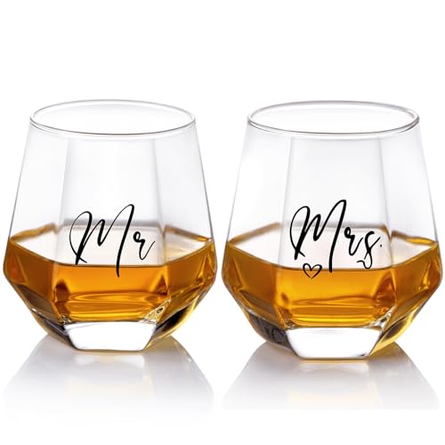 Mr & Mrs Wine Glass Set - Perfect Wedding Gift for Couples