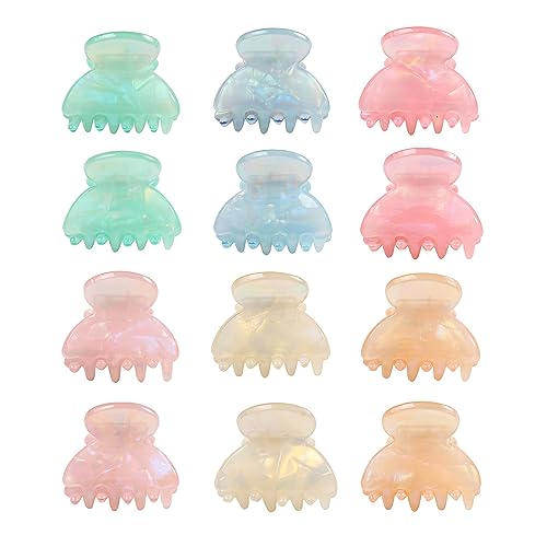 Mistofu 12PCS Small Hair Claw Clips for Women - Mini Acrylic Jaw Clips, Variation: Small Hair Clips1