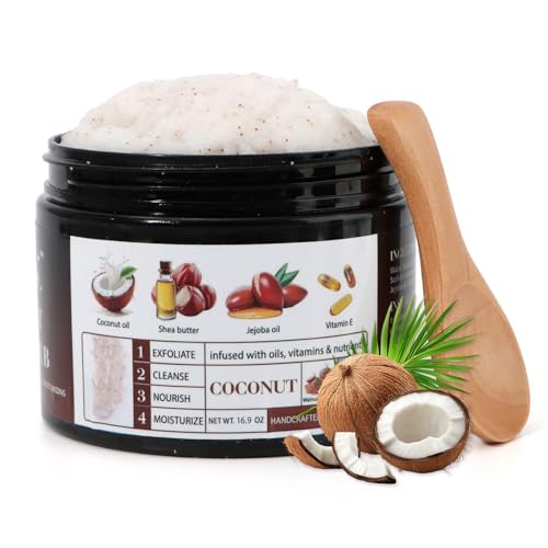 Coconut Body Scrub Exfoliator with Dead Sea Salt - 16.9oz
