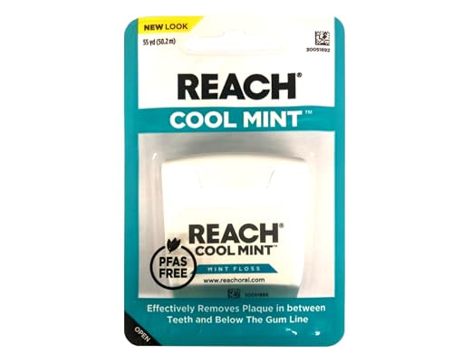 Reach Cool Mint Waxed Dental Floss - 55 Yard Spool for Plaque Removal