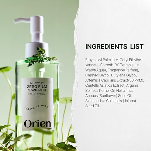 Orien Mugwort Zero Film Cleansing Oil 6.76 fl.oz. 200ml ¤ÓDaily Makeup Blackhead Removal No pore clogging Korean skincare double cleansing