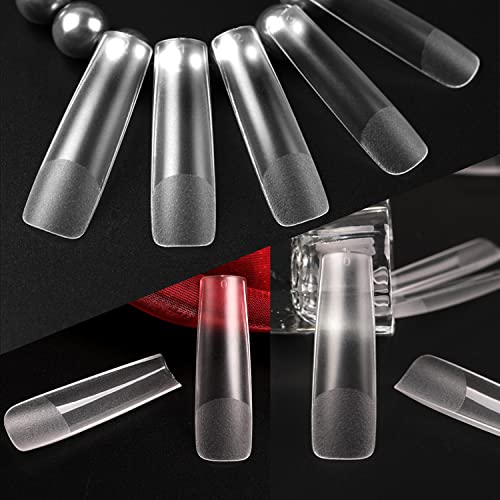 UNA GELLA XXL Clear Long Square Gel Fake Nails - 120pcs Press-On Tips