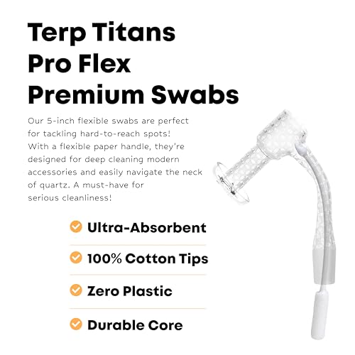 TerpTitans Pro Flex Cotton Swabs - 2-Pack, 100ct, 5-Inch Flexible Tips