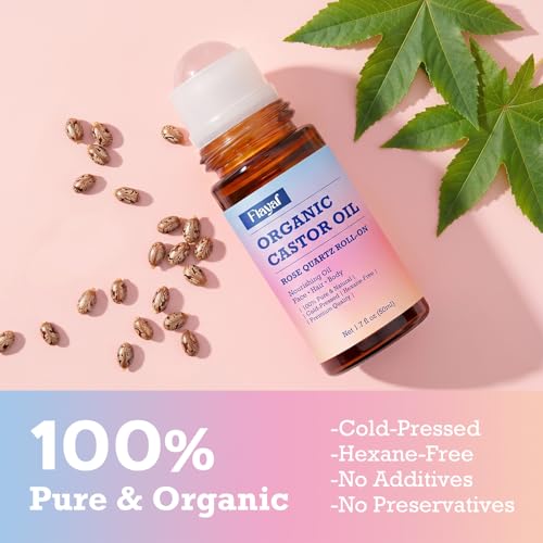 Organic Castor Oil with Rose Quartz Roller Ball, 1.7 fl oz
