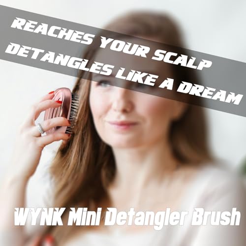 WYNK Mini Travel Detangling Hairbrush with Cover - Matte Green, 1 Pack