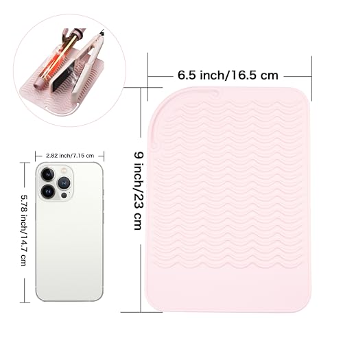 Heysam Blush Silicone Heat-Resistant Hair Styling Heat Pad & Travel Mat Cover