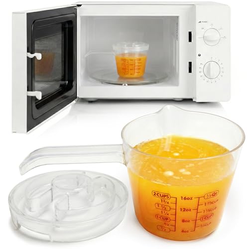 Microwavable Measuring Cup with Spout & Lid - 2 Cup Plastic