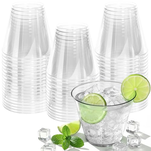 Glowserve 9 oz Clear Disposable Plastic Cocktail Cups - 50 Pack