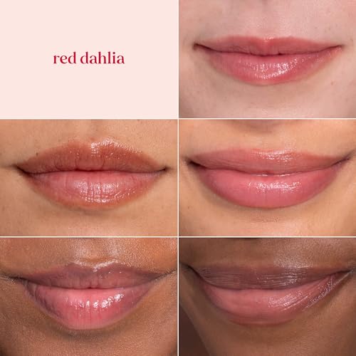 Burt's Bees Lip Tint Balm with Long Lasting 2 in 1 Duo Tinted Balm Formula, Color Infused with Deeply Hydrating Shea Butter for a Natural Looking Buildable Finish, Fiery Red Dahlia (2-Pack)