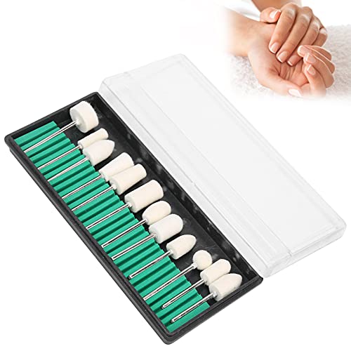 12PCS Wool Felt Nail Drill Bits Set for Polishing & Buffing - Manicure Accessories