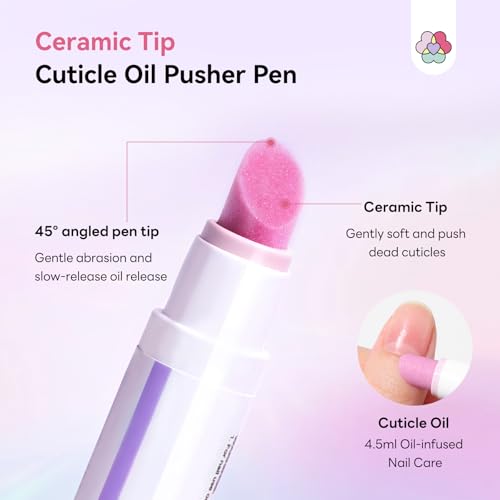 SAVILAND 2-in-1 Cuticle Remover Pen with Ceramic Tip - Hydrating Nail Care