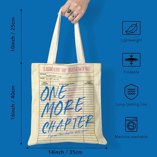 Fall Library Card Tote Bag for Book Lovers - Vintage Canvas Gift