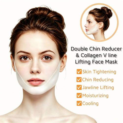 ATTHEWESTA 5-Pack V Line Face Lifting Mask for Double Chin & Jawline - Hydrating & Rejuvenating