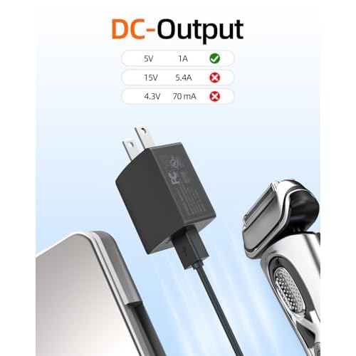5V Fast Charger Fit for Philips Norelco One Blade 360 QP2724 QP2834, Wet&Dry Series 2000 2400, QP1924 QP4631 QP6542 QP6552 QP4530 QP1324 MG3919 MG7910 MG5910 MG9510 MG9525 for Phillips Shaver